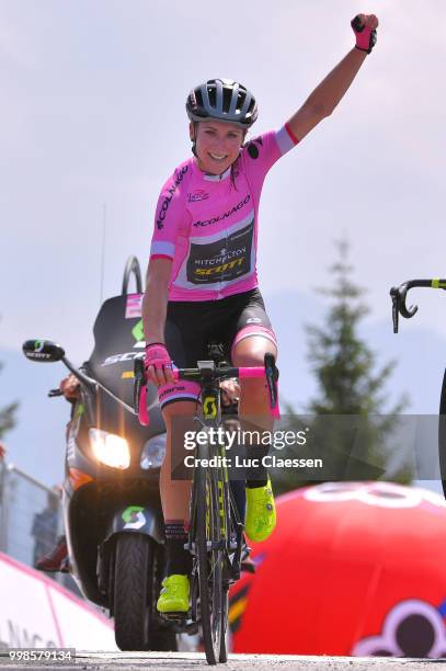 Arrival / Annemiek van Vleuten of The Netherlands and Team Mitchelton-Scott Pink leader jersey / Celebration / during the 29th Tour of Italy 2018 -...