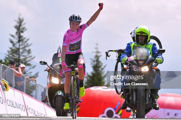 Arrival / Annemiek van Vleuten of The Netherlands and Team Mitchelton-Scott Pink leader jersey / Celebration / during the 29th Tour of Italy 2018 -...