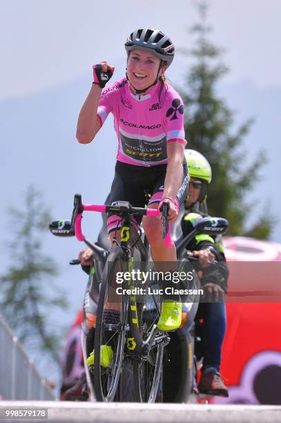 Arrival / Annemiek van Vleuten of The Netherlands and Team Mitchelton-Scott Pink leader jersey / Celebration / during the 29th Tour of Italy 2018 -...