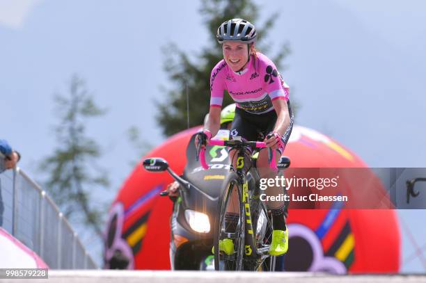 Arrival / Annemiek van Vleuten of The Netherlands and Team Mitchelton-Scott Pink leader jersey / Celebration / during the 29th Tour of Italy 2018 -...