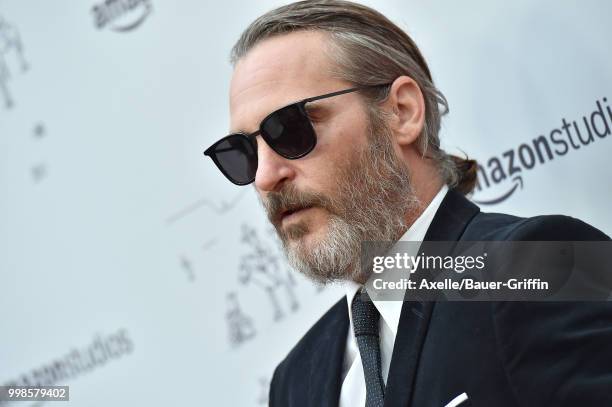 Actor Joaquin Phoenix arrives at Amazon Studios premiere of 'Don't Worry, He Won't Get Far on Foot' at ArcLight Hollywood on July 11, 2018 in...
