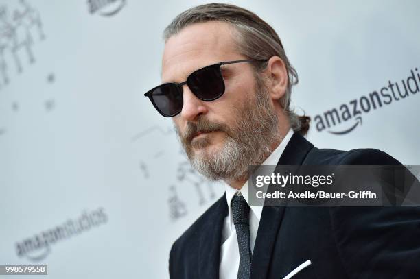 Actor Joaquin Phoenix arrives at Amazon Studios premiere of 'Don't Worry, He Won't Get Far on Foot' at ArcLight Hollywood on July 11, 2018 in...