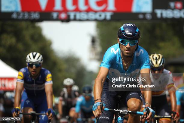 Arrival / Alejandro Valverde of Spain and Movistar Team / during the 105th Tour de France 2018, Stage 8 a 181km stage from Dreux to Amiens Metropole...