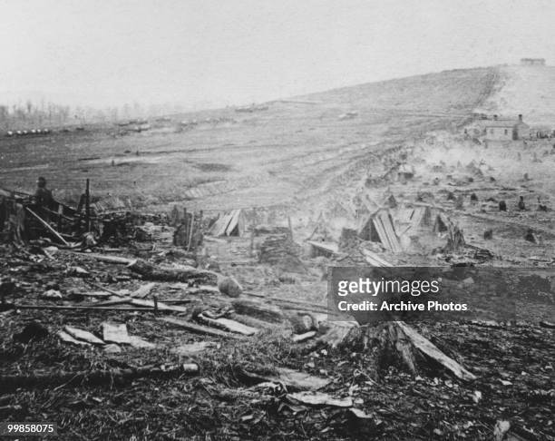View of the outer trenches on the last day of the battle of Nashville, Tennessee, 19 December 1864. US civil war