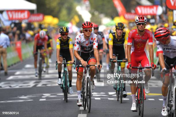 Arrival / Toms Skujins of Latvia and Team Trek Segafredo Polka Dot Mountain Jersey / Crash / Injury / during the 105th Tour de France 2018, Stage 8 a...