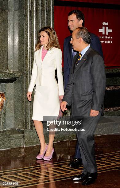 Princess Letizia of Spain, Prince Felipe of Spain and Mexican President Felipe Calderon attend the opening of the 'I Foro Espana-Mexico', at the...