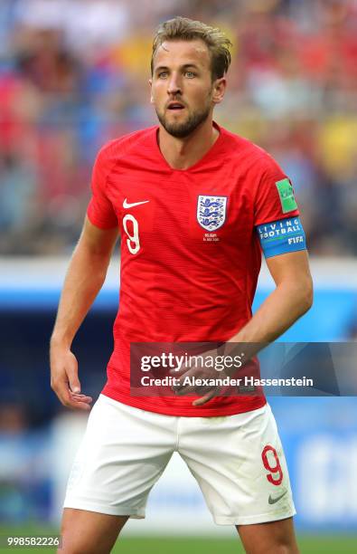 Harry Kane of England looks on during the 2018 FIFA World Cup Russia 3rd Place Playoff match between Belgium and England at Saint Petersburg Stadium...