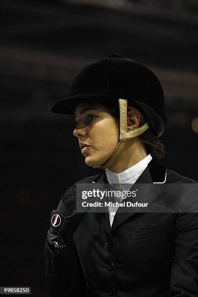 Charlotte Casiraghi rides and competes during the International Gucci Masters Competition - Day 3 at Paris Nord Villepinte on December 12, 2009 in...