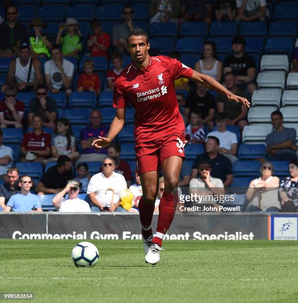 Joel Matip of Liverpool during the Pre-Season friendly match between Bury and Liverpool at Gigg Lane on July 14, 2018 in Bury, England.