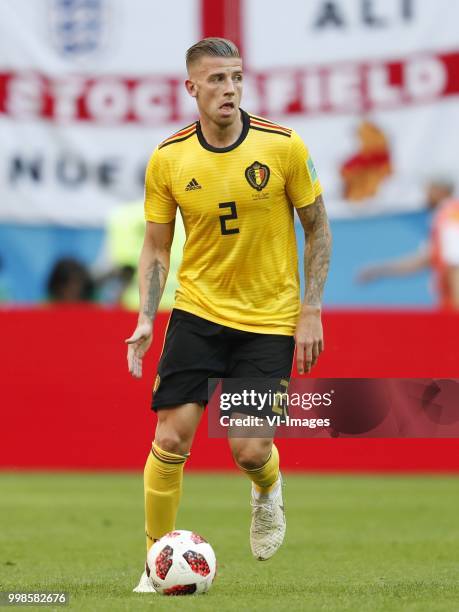 Toby Alderweireld of Belgium during the 2018 FIFA World Cup Play-off for third place match between Belgium and England at the Saint Petersburg...