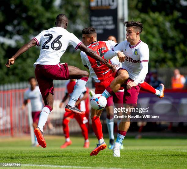 Jack Grealish of Aston Villa during the Pre-Season Friendly match between Kidderminster Harriers and Aston Villa at the Aggborough Stadium on July...
