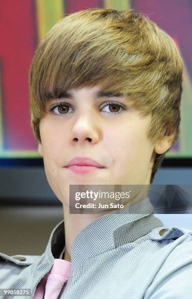 Singer Justin Bieber promotes his new album "My Worlds" at Tower Records Shinjuku on May 18, 2010 in Tokyo, Japan.