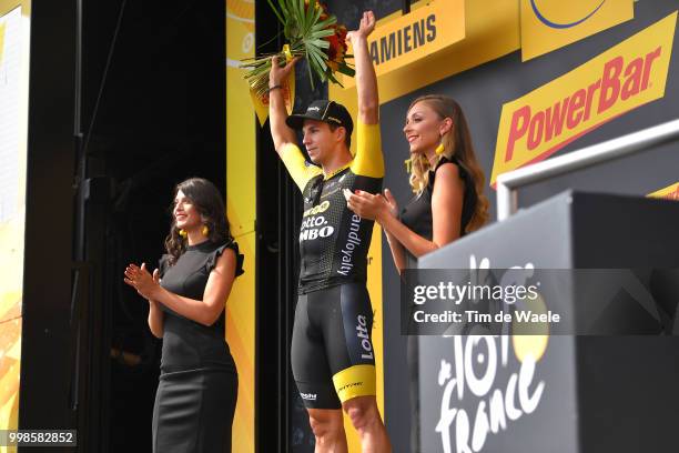 Podium / Dylan Groenewegen of The Netherlands and Team LottoNL - Jumbo Celebration / during the 105th Tour de France 2018, Stage 8 a 181km stage from...