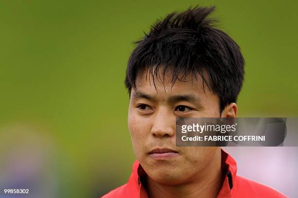 North Korea's Cha Jong Hyok looks on prior to a friendly football match against Paraguay on May 15, 2010 in Nyon ahead of the FIFA 2010 World Cup in...
