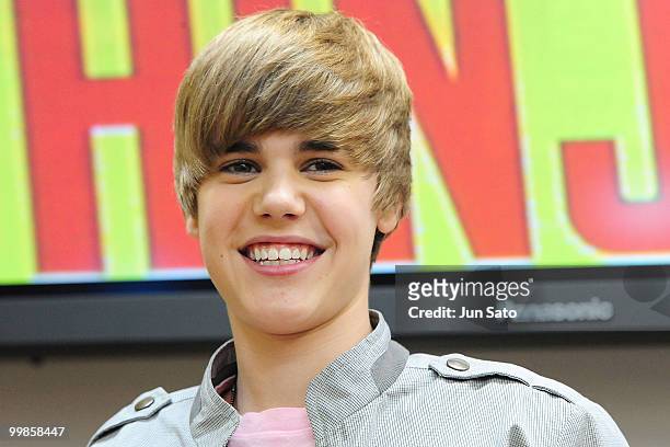 Singer Justin Bieber promotes his new album "My Worlds" at Tower Records Shinjuku on May 18, 2010 in Tokyo, Japan.
