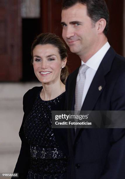 Prince Felipe of Spain and Princess Letizia of Spain attend the VI European Union-Latin America and Caribbean Summit dinner, at The Royal Palace on...