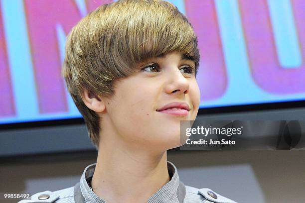 Singer Justin Bieber promotes his new album "My Worlds" at Tower Records Shinjuku on May 18, 2010 in Tokyo, Japan.