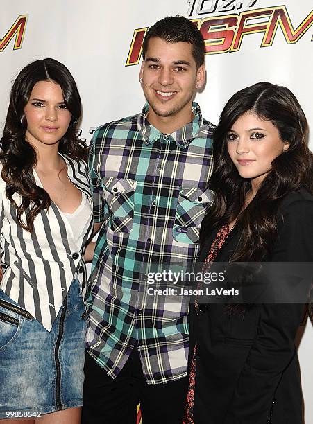 Kendall Jenner, Rob Kardashian and Kylie Jenner attend KIIS FM's 2010 Wango Tango Concert at Staples Center on May 15, 2010 in Los Angeles,...