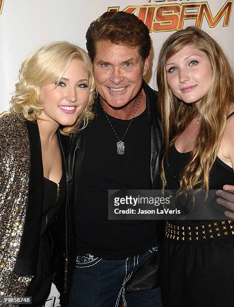 Actor David Hasselhoff and daughters Hayley Hasselhoff and Taylor Hasselhoff attend KIIS FM's 2010 Wango Tango Concert at Staples Center on May 15,...