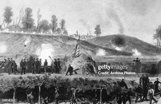 The siege at Vicksburg, Mississippi during the US civil war, circa June 1863.
