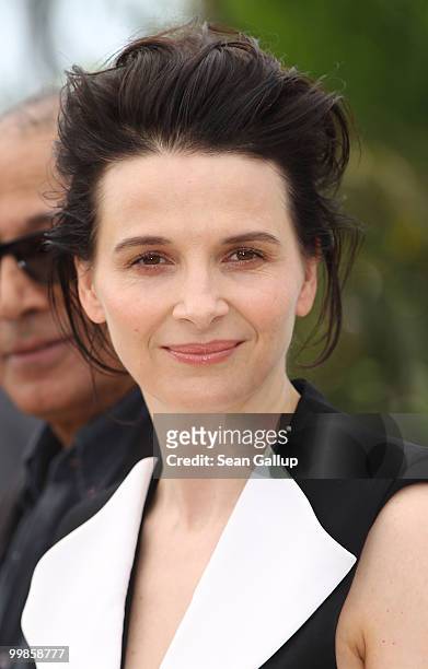 Actress Juliette Binoche attends the "Certified Copy" Photocall at the Palais des Festivals during the 63rd Annual Cannes Film Festival on May 18,...