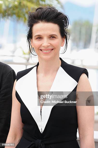 Actress Juliette Binoche attends the "Certified Copy" Photocall at the Palais des Festivals during the 63rd Annual Cannes Film Festival on May 18,...