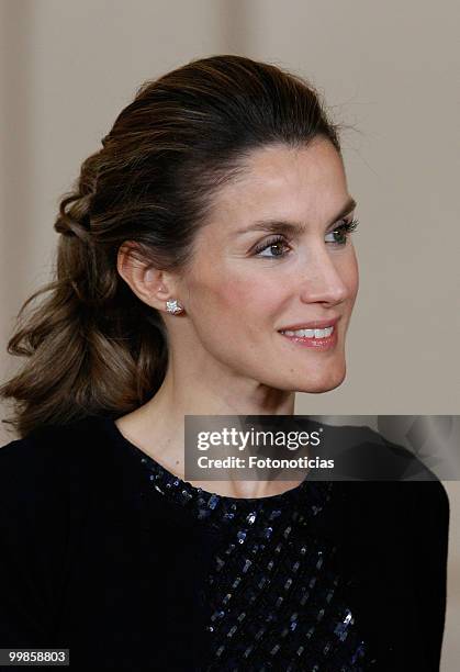 Princess Letizia of Spain attends the VI European Union-Latin America and Caribbean Summit dinner, at The Royal Palace on May 17, 2010 in Madrid,...