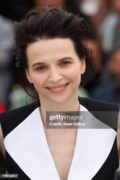 Actress Juliette Binoche attends the "Certified Copy" Photocall at the Palais des Festivals during the 63rd Annual Cannes Film Festival on May 18,...