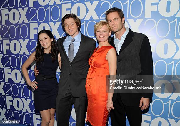 The cast of "Raising Hope" Shannon Woodward, Lucas Neff, Martha Plimpton and Garret Dillahunt attend the 2010 FOX Upfront after party at Wollman...