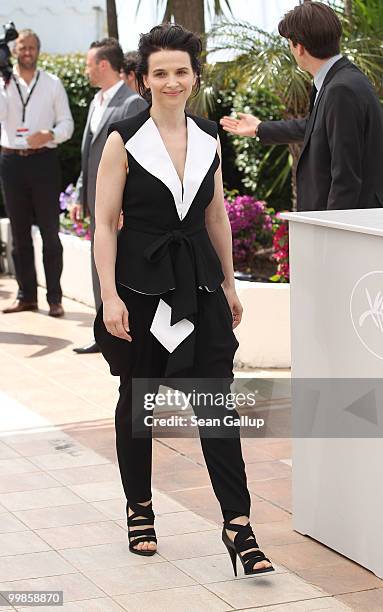 Actress Juliette Binoche attends the "Certified Copy" Photocall at the Palais des Festivals during the 63rd Annual Cannes Film Festival on May 18,...