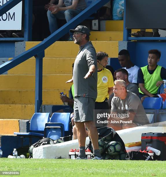 Jurgen Klopp manager of Liverpool during the Pre-Season friendly match between Bury and Liverpool at Gigg Lane on July 14, 2018 in Bury, England.