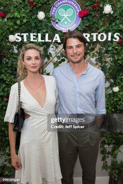 Stella Artois hosts Tamsin Egerton and Josh Hartnett at The Championships, Wimbledon as the Official Beer of the tournament at Wimbledon on July 14,...