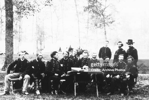The War council in Ringgold, Georgia, circa 1864.