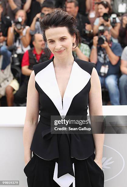 Actress Juliette Binoche attends the "Certified Copy" Photocall at the Palais des Festivals during the 63rd Annual Cannes Film Festival on May 18,...