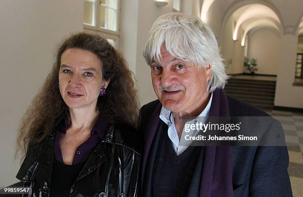 Film director Ruediger Liedtke and Gudrun Wolter pose during a photocall at Munich police departement on May 18, 2010 in Munich, Germany. First...