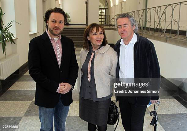 Daniel Harrich, Danuta Harrich-Zandberg and Walter Harrich, producers of the pilot 'Moshammer - der einsame Tod des Modemachers' about spectularly...