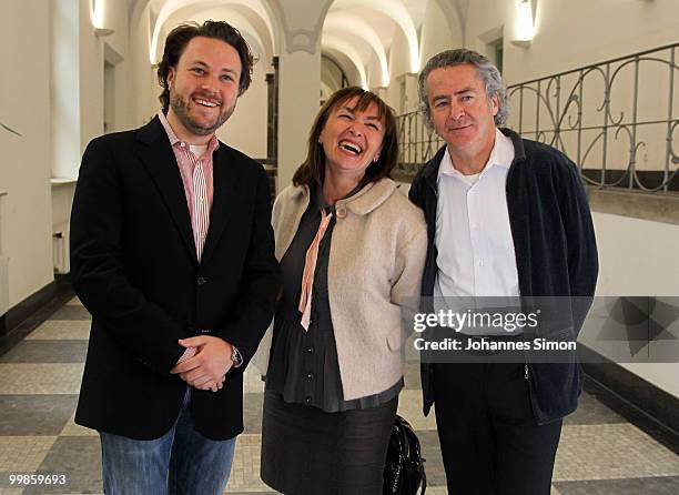 Daniel Harrich, Danuta Harrich-Zandberg and Walter Harrich, producers of the pilot 'Moshammer - der einsame Tod des Modemachers' about spectularly...