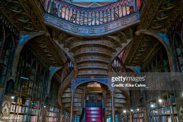 Libreria Lello e Irmao, with detailed wood balusters, is one of the oldest bookstores in Portugal and frequently rated among the top bookstores in...