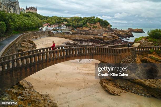 Bridge to Rocher de la Vierge rock.