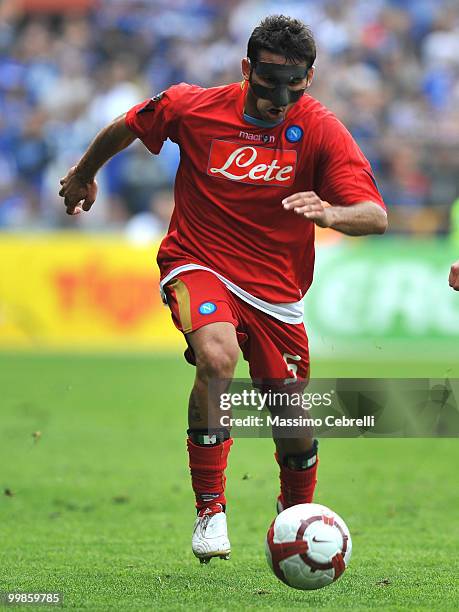 Michele Pazienza of SSC Napoli in action during the Serie A match between UC Sampdoria and SSC Napoli at Stadio Luigi Ferraris on May 16, 2010 in...