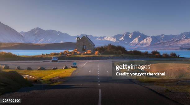 sunset at tekapo lake....nz - tekapo stock pictures, royalty-free photos & images