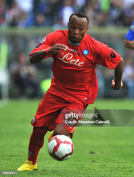 Zuniga of SSC Napoli in action during the Serie A match between UC Sampdoria and SSC Napoli at Stadio Luigi Ferraris on May 16, 2010 in Genoa, Italy.