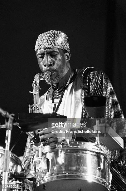 John Gilmore from the Sun Ra Arkestra performs live on stage at The North Sea Jazz Festival in the Hague, Holland on July 12 1982