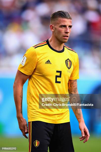 Toby Alderweireld of Belgium looks on during the 2018 FIFA World Cup Russia 3rd Place Playoff match between Belgium and England at Saint Petersburg...