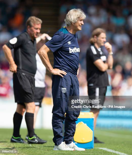 West Ham United manager Manuel Pellegrini during the pre-season match at Adams Park, Wycombe.