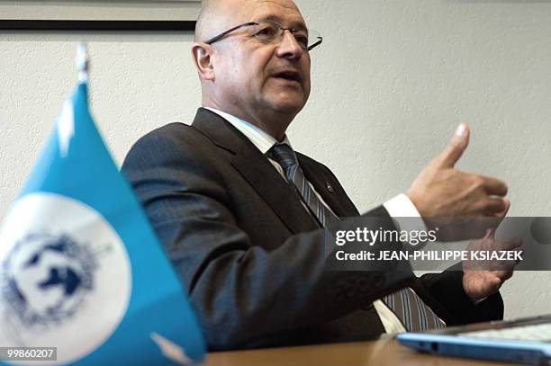 Picture taken on May 17, 2010 at Interpol headquarters in Lyon, eastern France, shows Interpol�s Executive Director of Police Services, French...