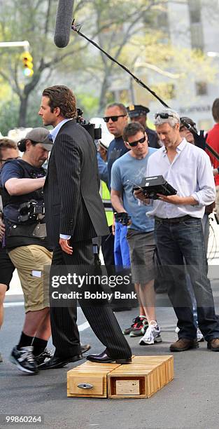 Bradley Cooper on location for "Dark Fields" on April 8, 2010 in New York City.