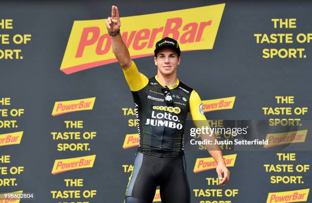 Podium / Dylan Groenewegen of The Netherlands and Team LottoNL - Jumbo / Celebration / during the 105th Tour de France 2018, Stage 8 a 181km stage...