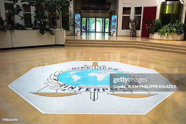 Picture taken on May 17, 2010 at Interpol headquarters in Lyon, eastern France, shows Interpol�s lobby. The world's largest international police...