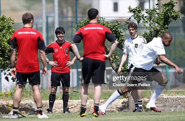 Jerome Boateng of Germany runs during the German National Team training session at Verdura Golf and Spa Resort on May 18, 2010 in Sciacca, Italy.